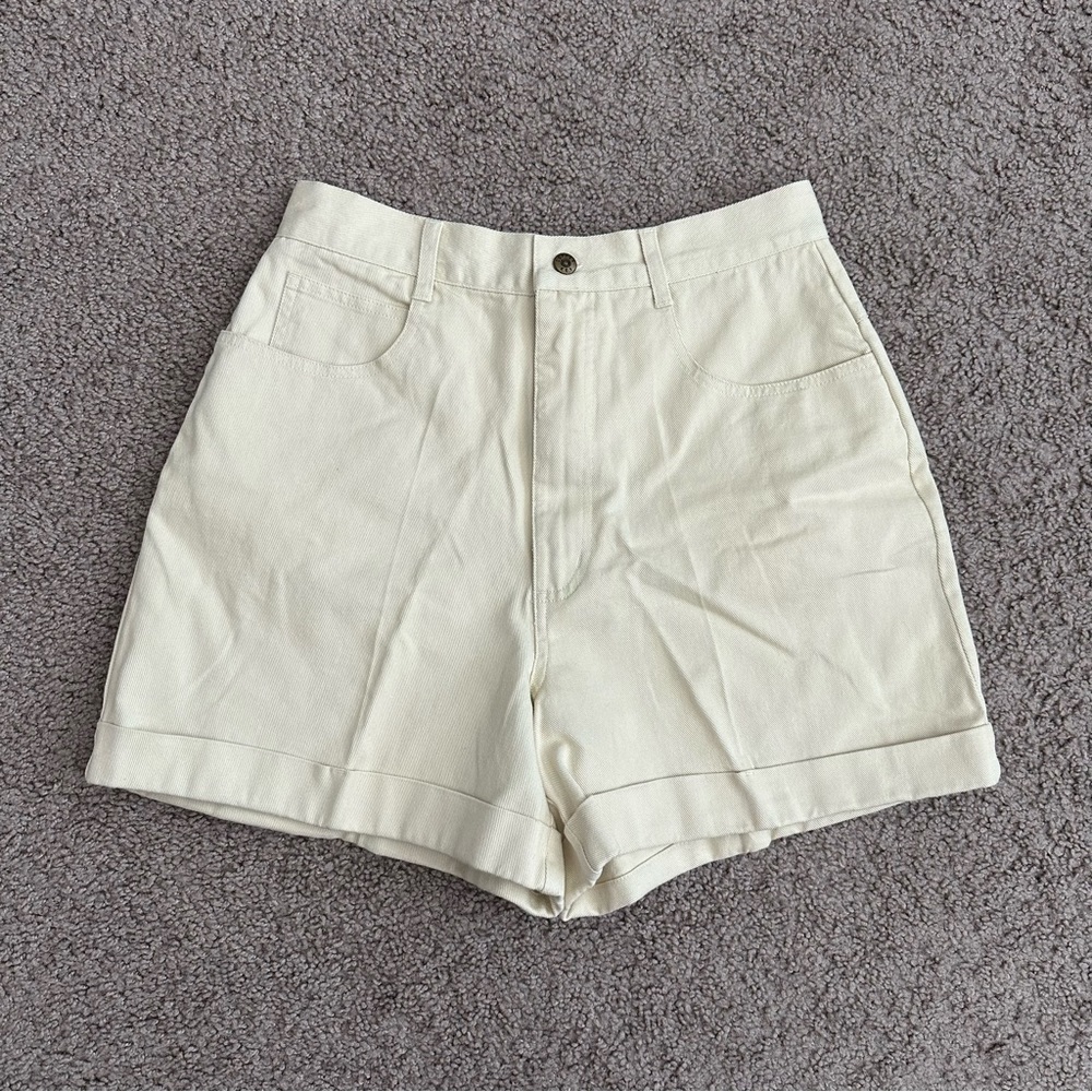 High-Rise Cream Women's Shorts